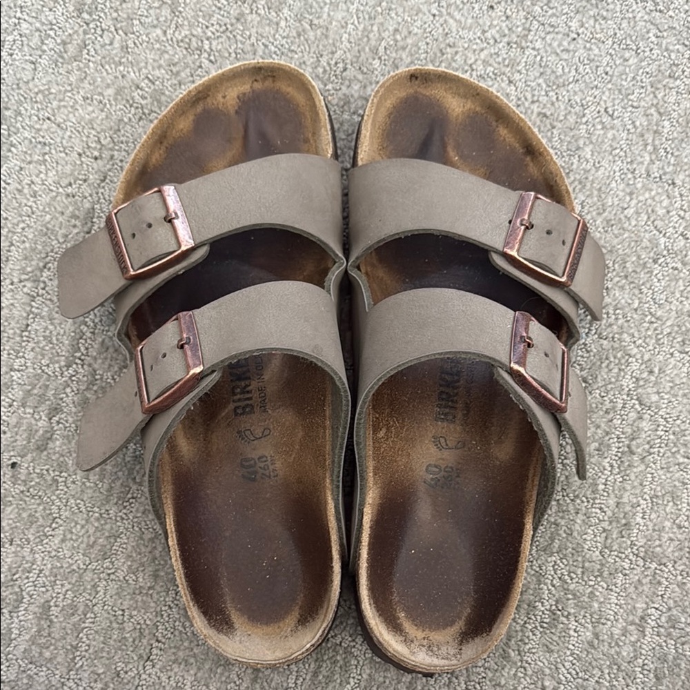 Birkenstock Double Strap Arizona Sandals in Taupe